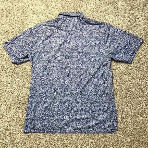 Donald Ross Sportswear Men's Size L Blue Patterned Polo Golf Shirt - Picture 3 of 11